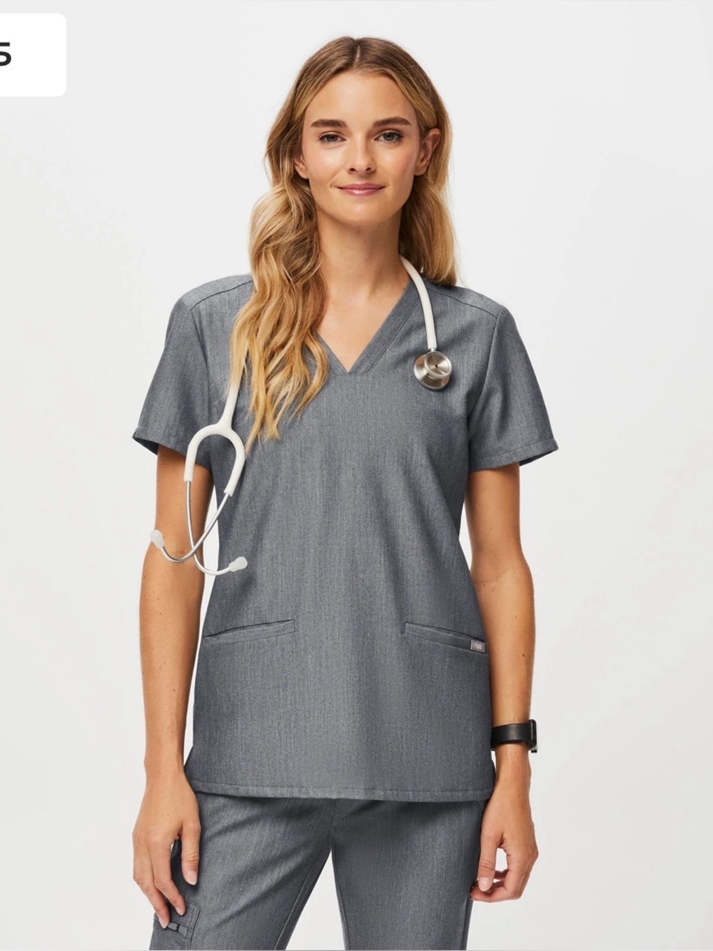 FIGS Graphite Casma - Three-Pocket Scrub Top